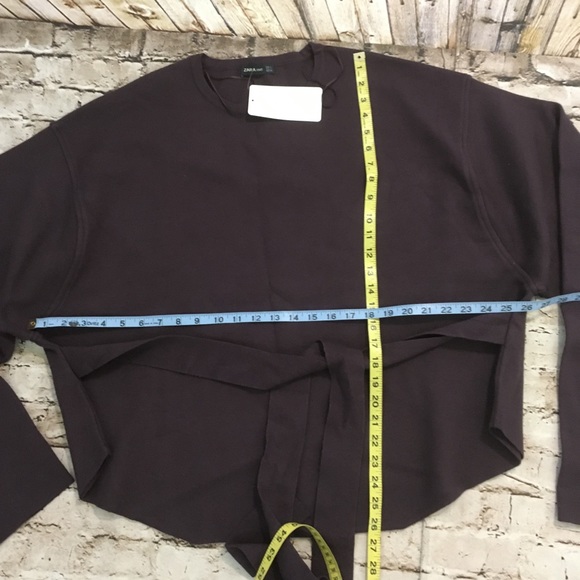 Zara NWT Plum  Purple Tie Waist Oversized Sweater - Picture 6 of 7